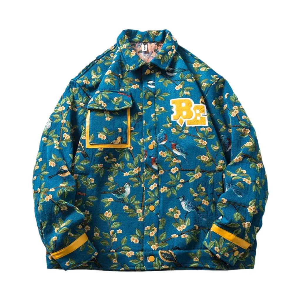 Yellow embroidery flowery denim jacket - Image 2