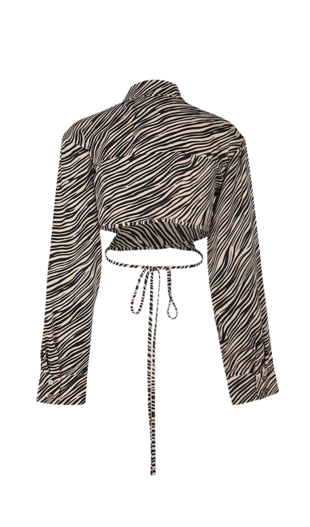 Yellow Leopard TIE FRONT CROP BLOUSE Top - Image 5