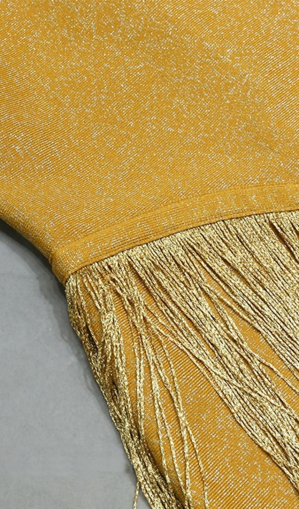 Yellow TasselS Midi Bandage Dress - Image 4