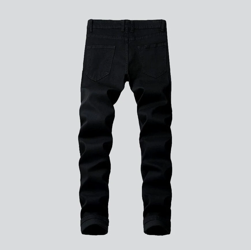 Yellow white bands men's jeans - Image 4