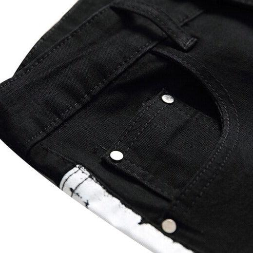 Yellow white bands men's jeans - Image 5