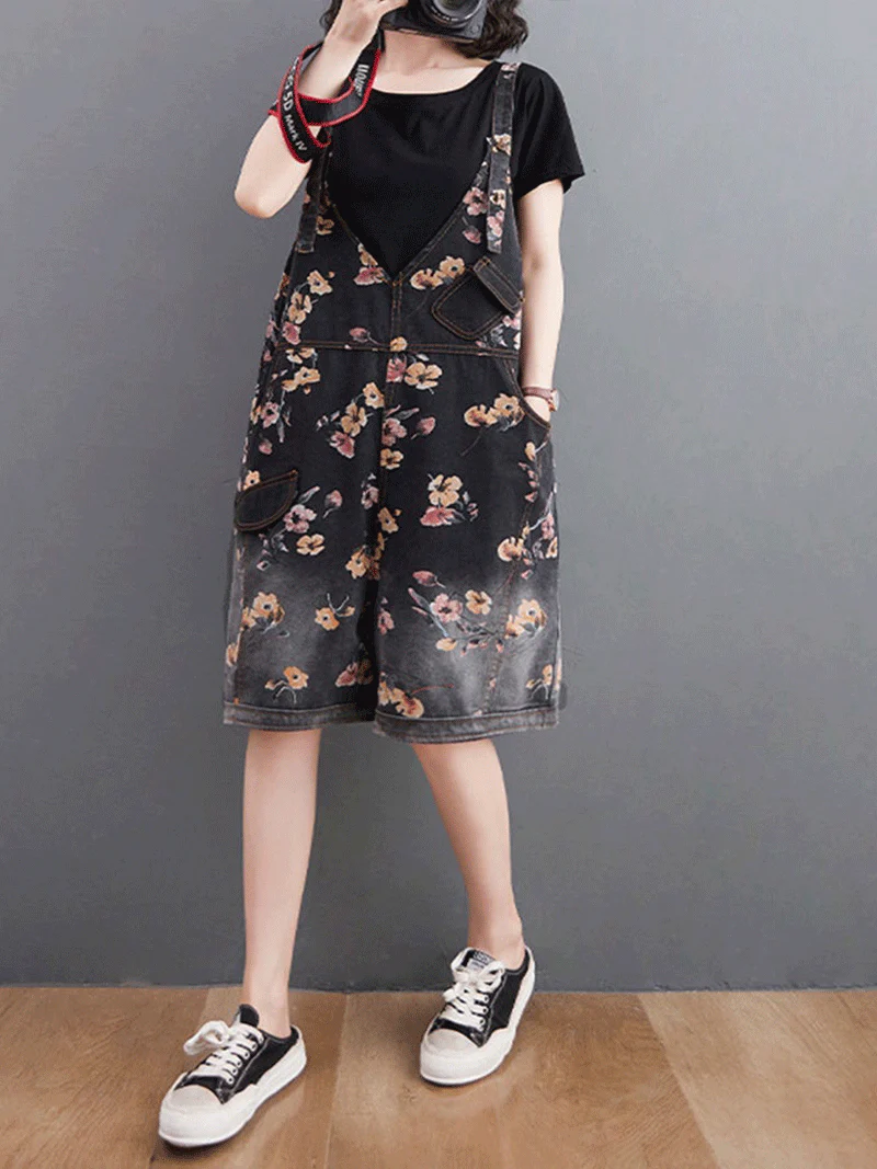 You're Destiny Printed Romper Short Dungarees - Image 8