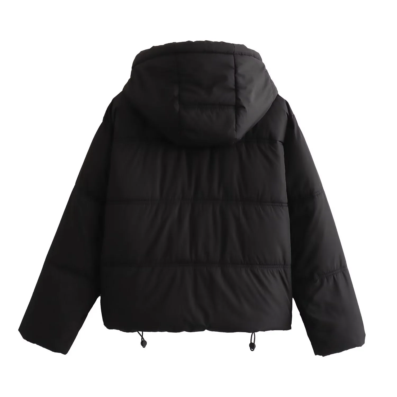 Zipper Hooded Coat With Pocket - Image 2