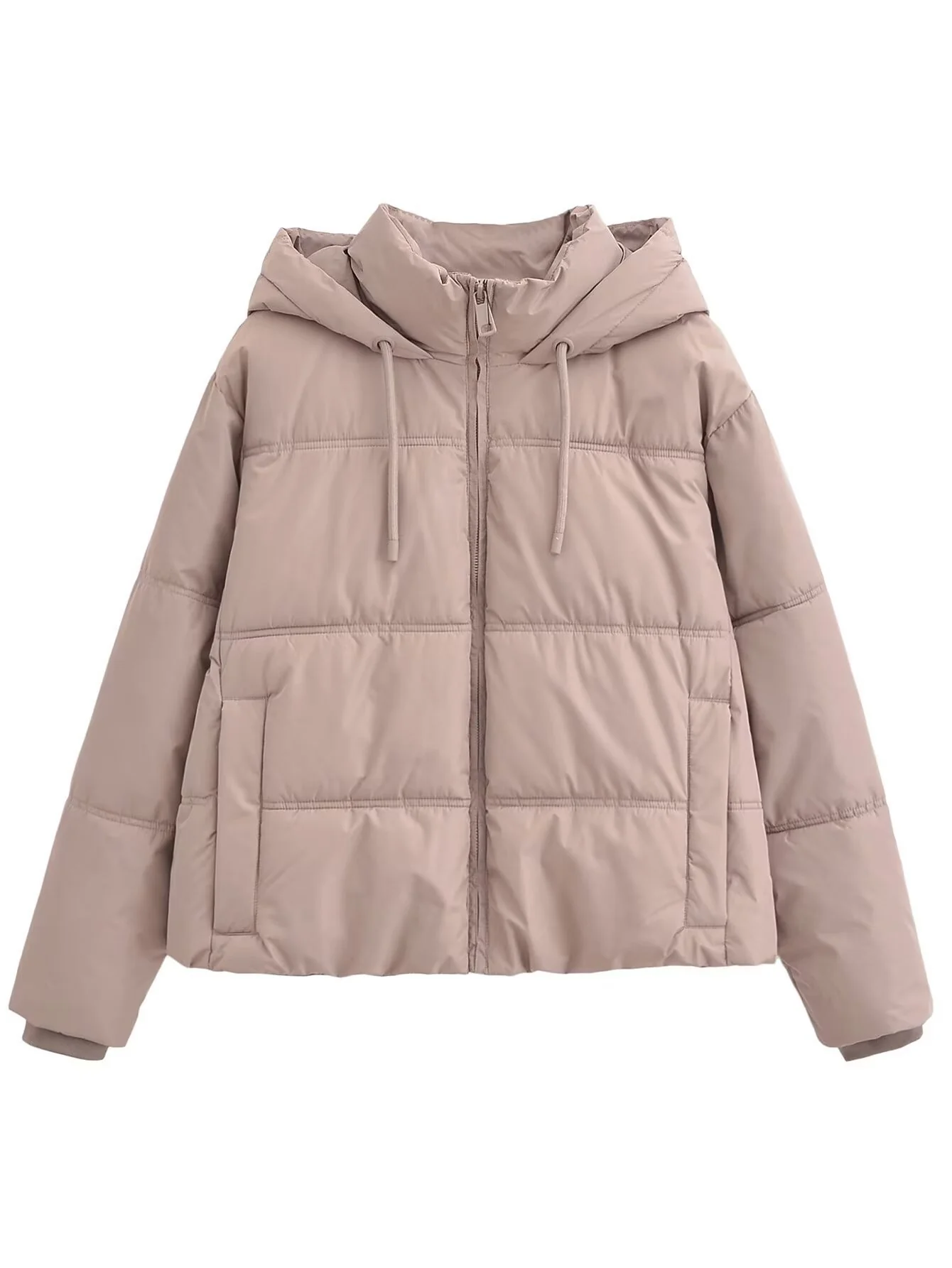 Zipper Hooded Coat With Pocket - Image 5