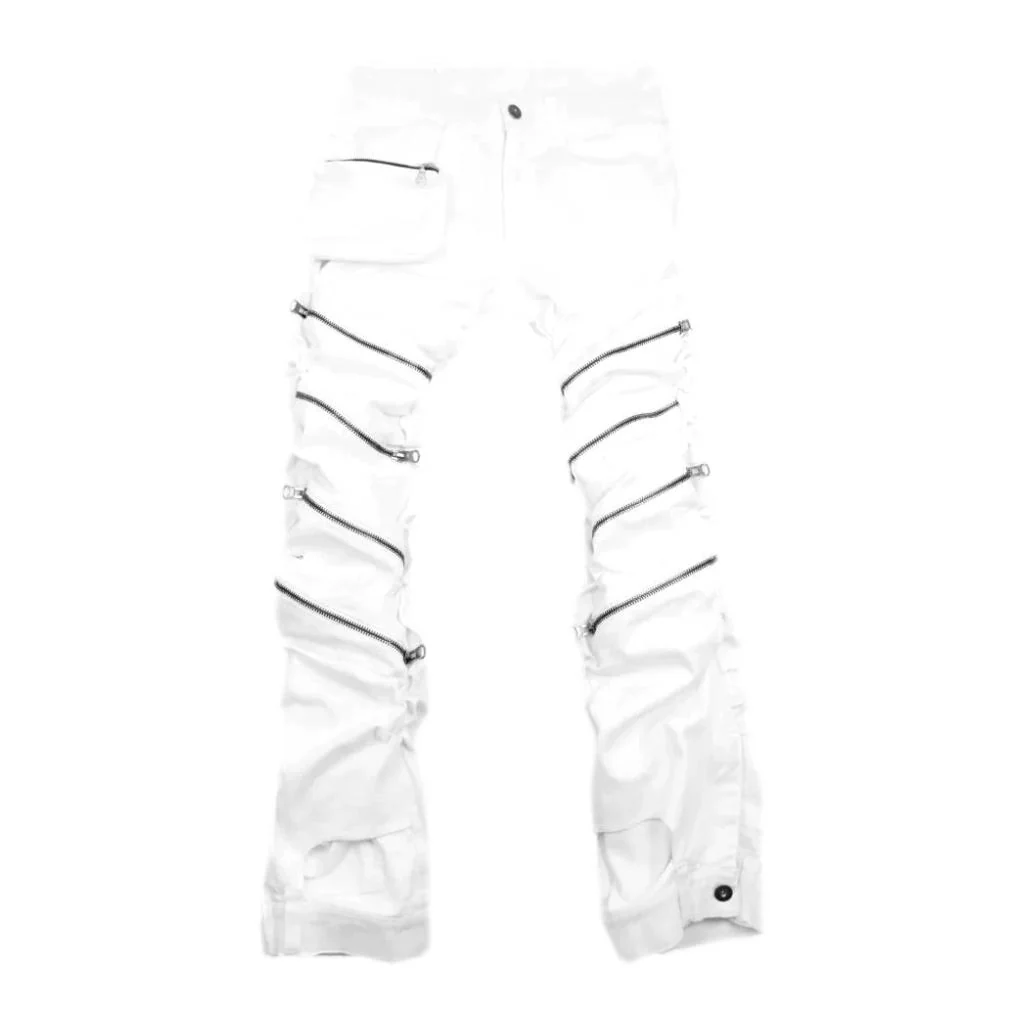 Zippered men's fashion jeans - Image 4